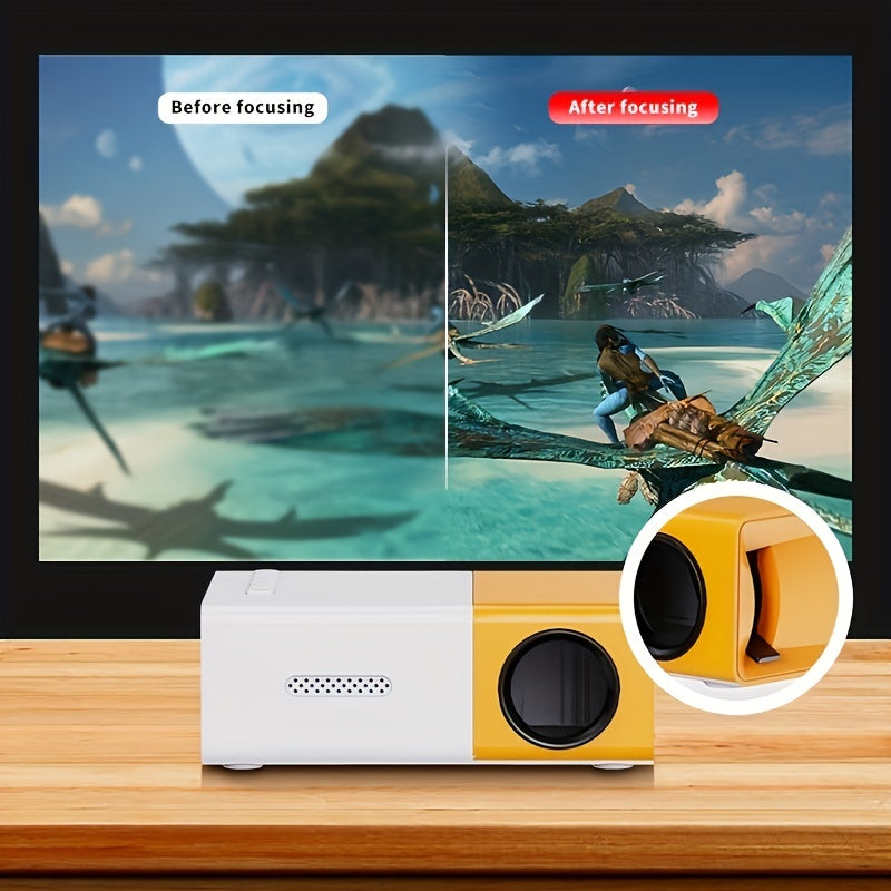 Portable Projector,Mini Projector, Outdoor Projector, Movie, Home Theate,60-110 Inch Image TV Projector, Watch Anywhere Compatible with HDTV, USB, AV, Smartphone, Pad, TV Box, US Plug